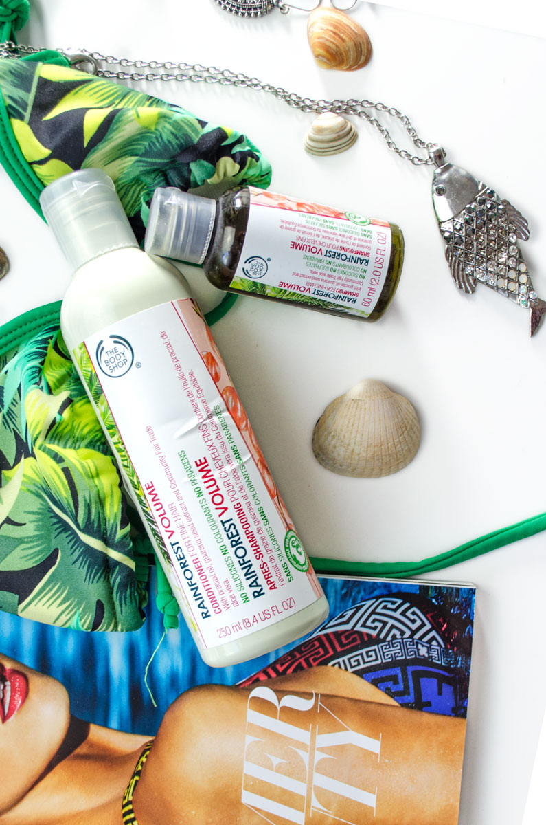 Sommerpflege mit TBD The Body Shop Rainforest Volume Conditioner & Shampoo